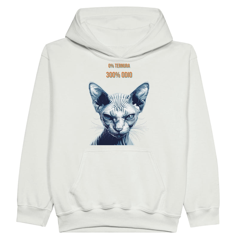 Sudadera con capucha júnior estampado de gato 