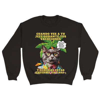 Sudadera unisex estampado de gato 