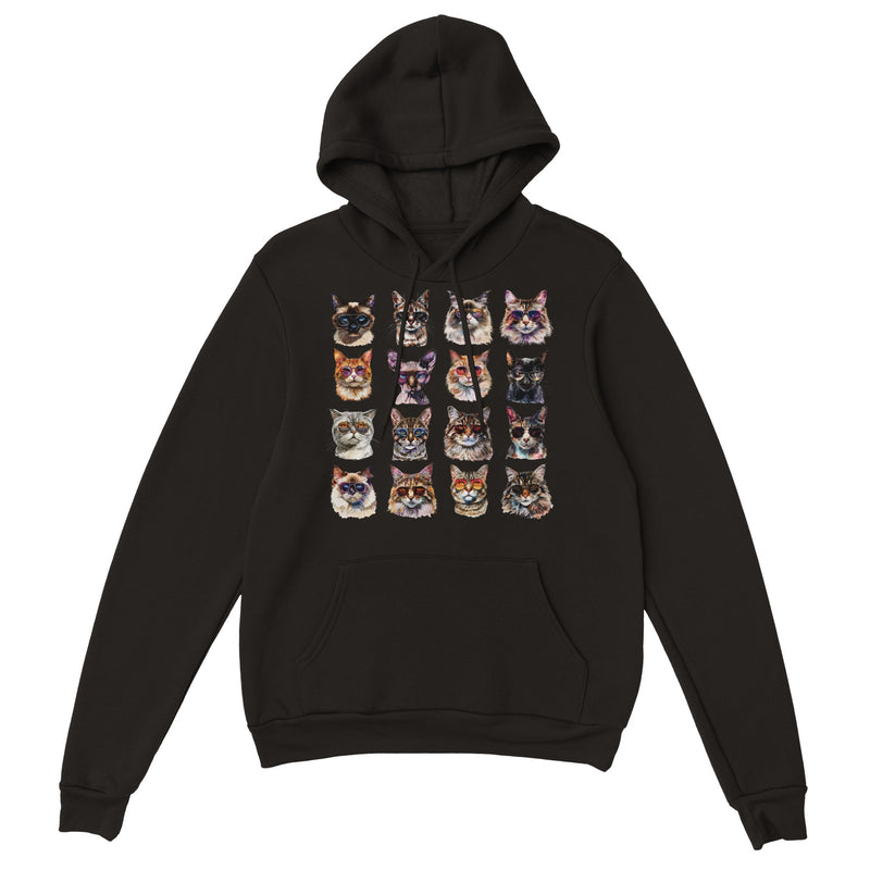 Sudadera con Capucha Unisex Estampado de Gato "Cool Cats" Michilandia | La tienda online de los fans de gatos