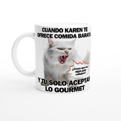 Taza Blanca con Impresión de Gato 