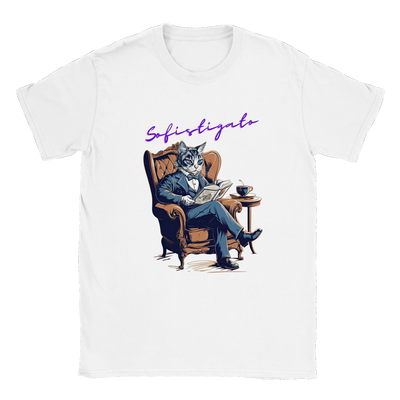 Camiseta unisex estampado de gato "Sofistigato" Gelato