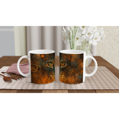 Taza Blanca con Impresión de Gato 