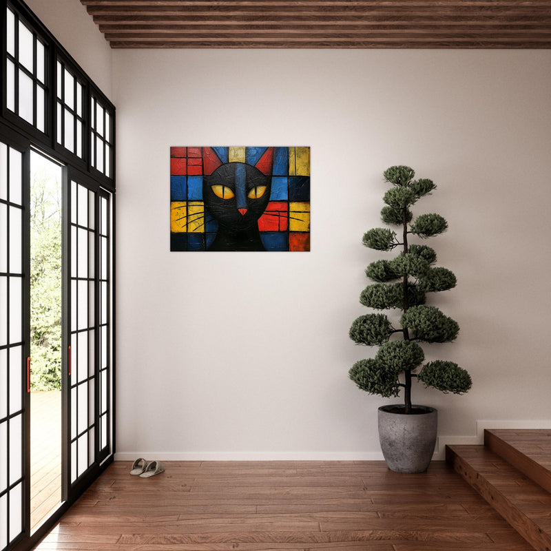 Lienzo de gato "Esencia de Mondrian" Michilandia | La tienda online de los fans de gatos