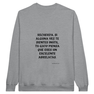 Sudadera Unisex Estampado de Gato "Elogio Felino" Michilandia | La tienda online de los fans de gatos