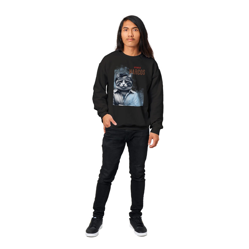 Sudadera Unisex Estampado de Gato "Narcogato" Michilandia | La tienda online de los fans de gatos