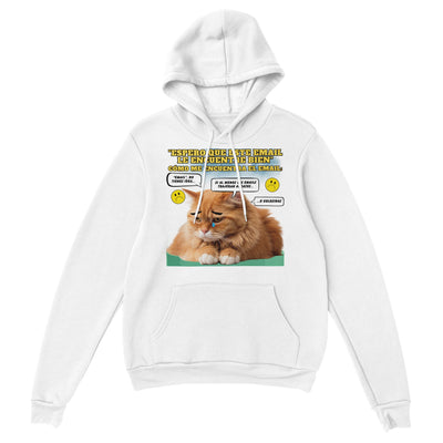 Sudadera con Capucha Unisex Estampado de Gato "Melancolía Digital" Michilandia | La tienda online de los amantes de gatos