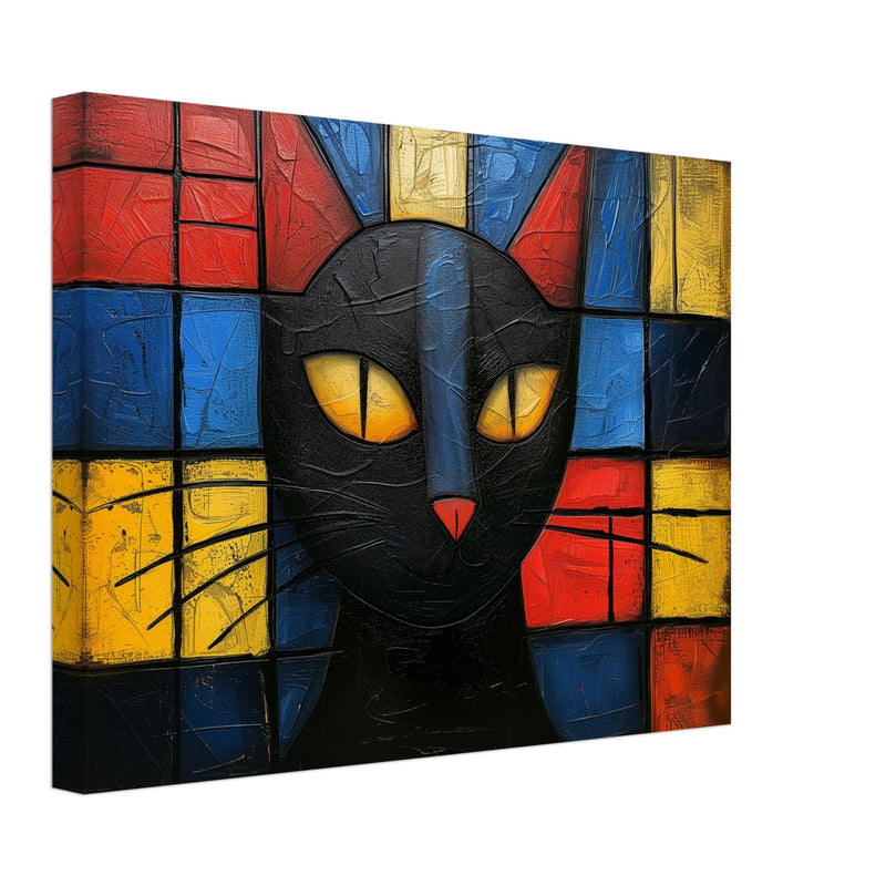 Lienzo de gato "Esencia de Mondrian" Michilandia | La tienda online de los fans de gatos