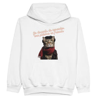 Sudadera con capucha júnior estampado de gato 