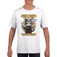 Camiseta júnior unisex estampado de gato 