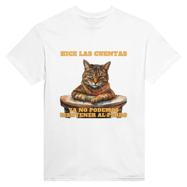 Camiseta Unisex Estampado de Gato "Economista Felino" Michilandia | La tienda online de los fans de gatos