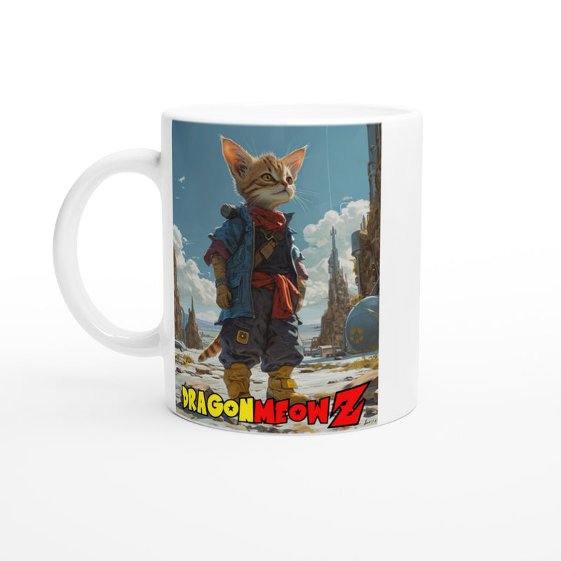 Taza Blanca con Impresión de Gato 