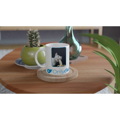 Taza Blanca con Impresión de Gato "OnlyCats" Michilandia | La tienda online de los fans de gatos