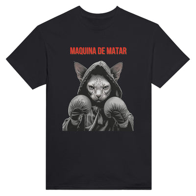 Camiseta Unisex Estampado de Gato "Maquina de matar" Michilandia