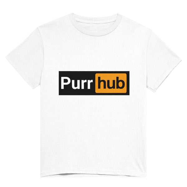 Camiseta Unisex Estampado de Gato "Purr Hub" Michilandia | La tienda online de los fans de gatos