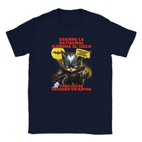 Camiseta júnior unisex estampado de gato "Cazador Nocturno" Navy