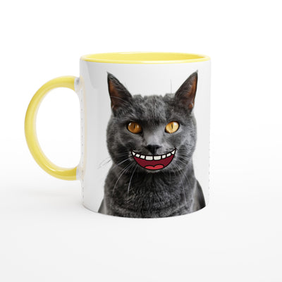 Taza Bicolor con Impresión de Gato "Sonrisa Cartoon" Michilandia