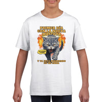 Camiseta Junior Unisex Estampado de Gato 