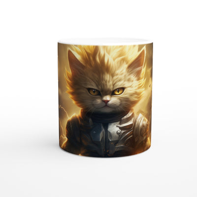 Taza Blanca con Impresión de Gato 