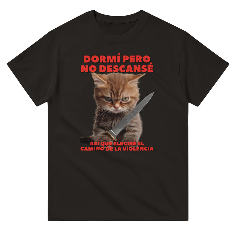 Camiseta Unisex Estampado de Gato "Amanecer Agresivo" Michilandia | La tienda online de los fans de gatos