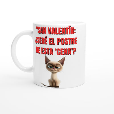 Taza Blanca con Impresión de Gato 