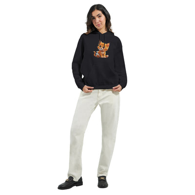 Sudadera con Capucha Unisex Estampado de Gato "Miau en Pañales" Michilandia