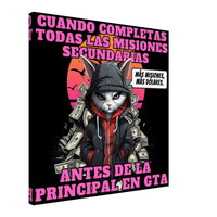 Lienzo de gato "GTA: Gato Theft Auto" Michilandia | La tienda online de los amantes de gatos