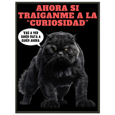 Póster Semibrillante de Gato con Marco Metal 