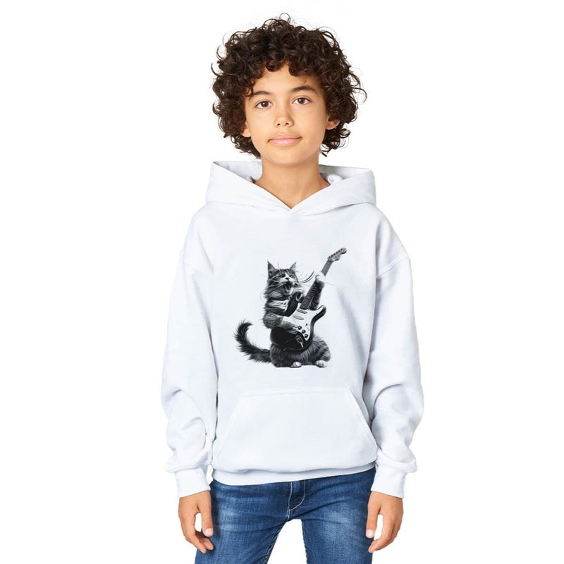 Sudadera con capucha júnior estampado de gato 