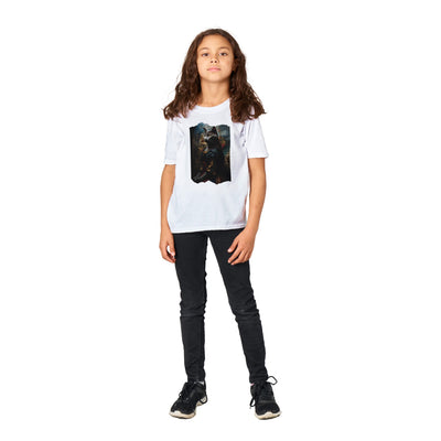 Camiseta Junior Unisex Estampado de Gato "Mona Felina" Michilandia | La tienda online de los fans de gatos