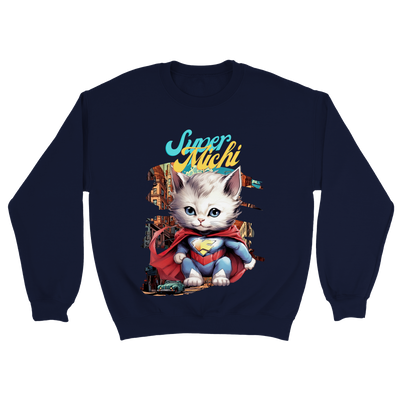 Sudadera unisex estampado de gato "Super Michi" Gelato