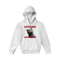 Sudadera con capucha júnior estampado de gato "Sorpresa Burocrática" Michilandia | La tienda online de los fans de gatos