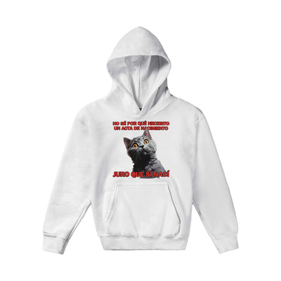 Sudadera con capucha júnior estampado de gato 