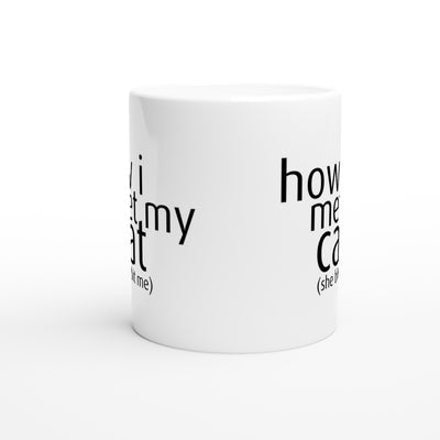 Taza Blanca con Impresión de Gato "Primer Mordisco" Michilandia | La tienda online de los fans de gatos