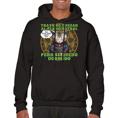 Sudadera con capucha unisex estampado de gato 