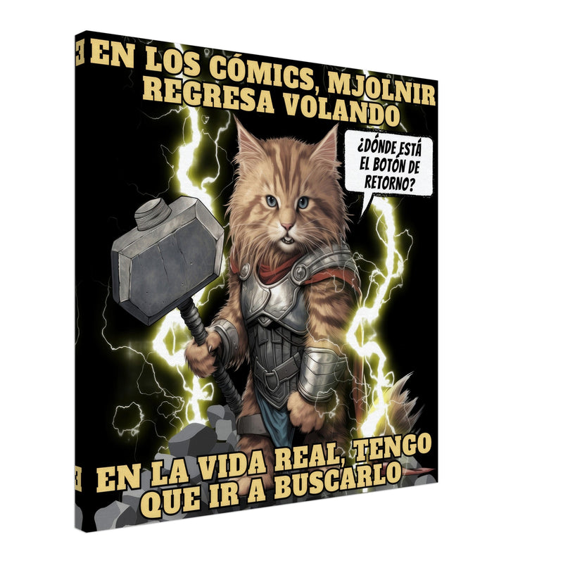 Lienzo de gato "El trueno que Maulla" Michilandia | La tienda online de los amantes de gatos