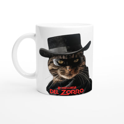 Taza Blanca con Impresión de Gato 