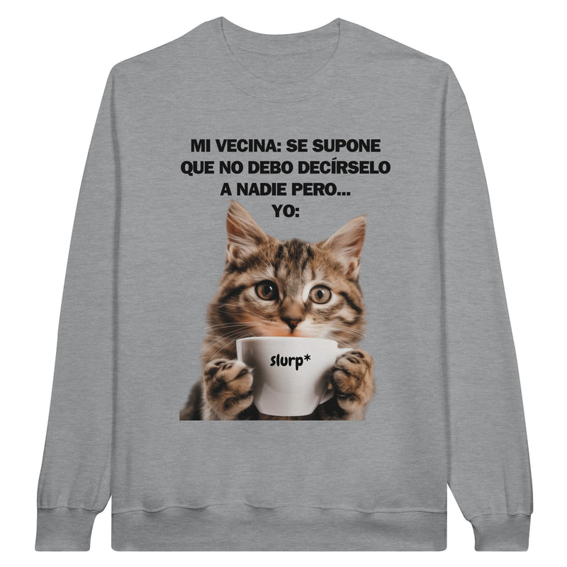 Sudadera Unisex Estampado de Gato "Chisme Gatuno" Michilandia | La tienda online de los fans de gatos