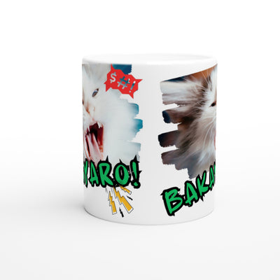 Taza Blanca con Impresión de Gato "Grito Meme" Michilandia | La tienda online de los amantes de gatos