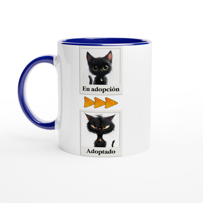 Taza Bicolor con Impresión de Gato "Antes y Después" Michilandia