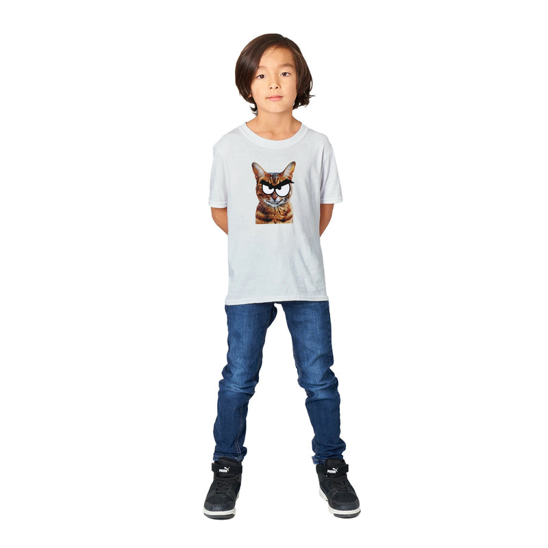 Camiseta Junior Unisex Estampado de Gato "Bengala Malicioso" Michilandia