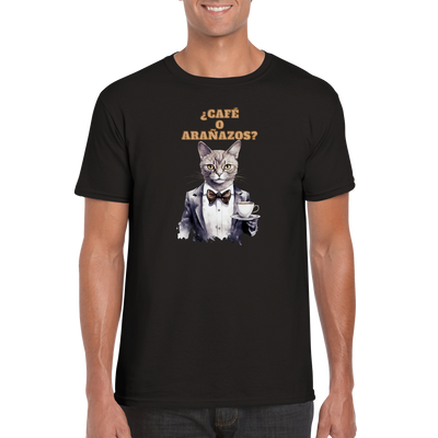 Camiseta unisex estampado de gato 