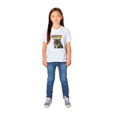 Camiseta Junior Unisex Estampado de Gato "Miau Indiferente" Michilandia