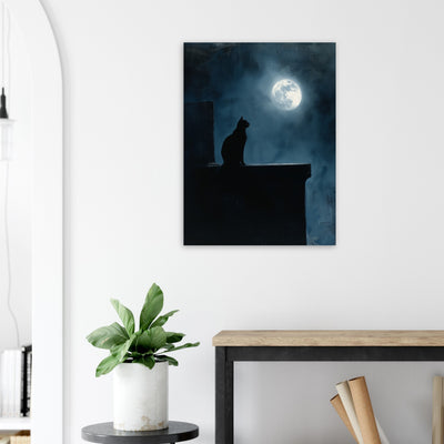 Panel de aluminio impresión de gato "Misterio Lunar" Michilandia | La tienda online de los fans de gatos