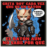 Póster Semibrillante de Gato con Marco Metal "Kitty of War" 50x50 cm / 20x20″