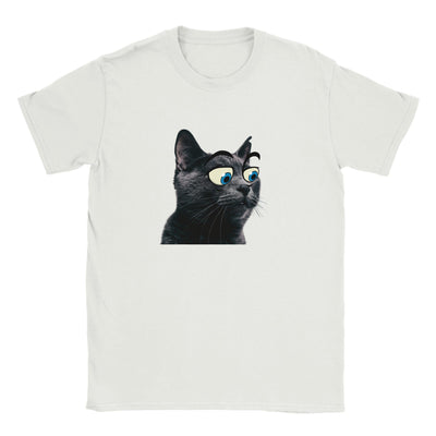 Camiseta Junior Unisex Estampado de Gato "Ojos Divertidos" Michilandia