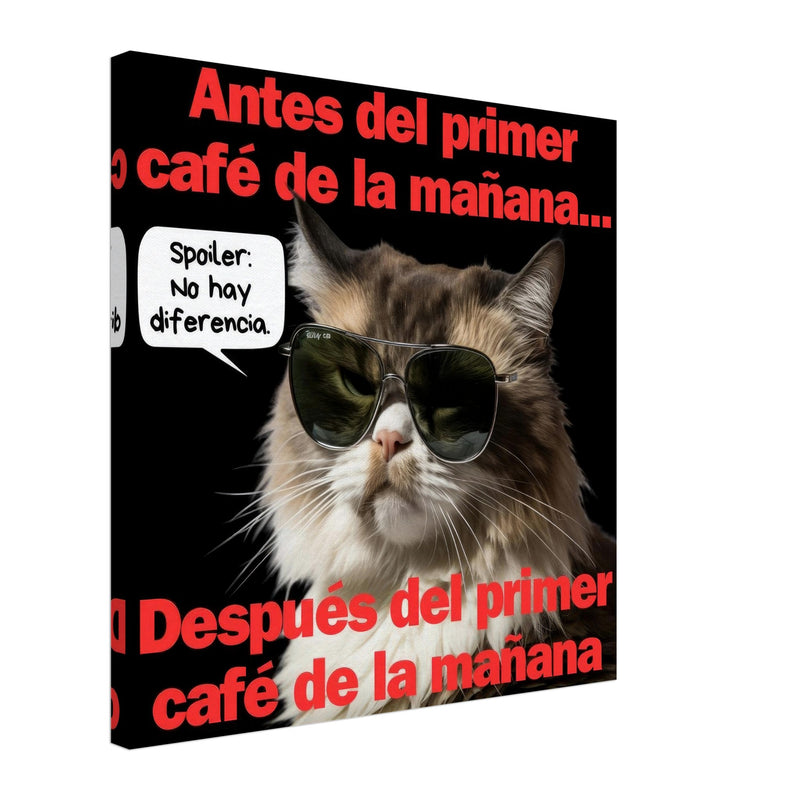 Lienzo de gato "Amanecer Grumpy" Michilandia | La tienda online de los fans de gatos