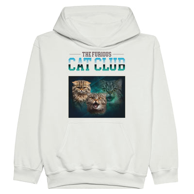 Sudadera con capucha júnior estampado de gato 