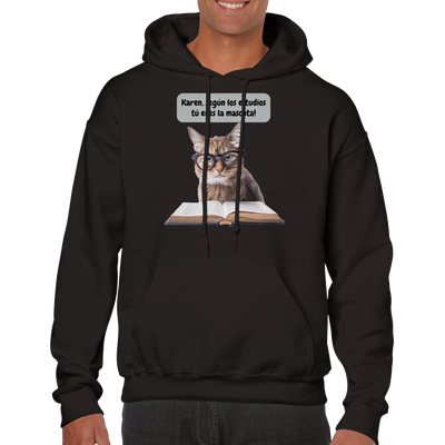 Sudadera con capucha unisex estampado de gato 