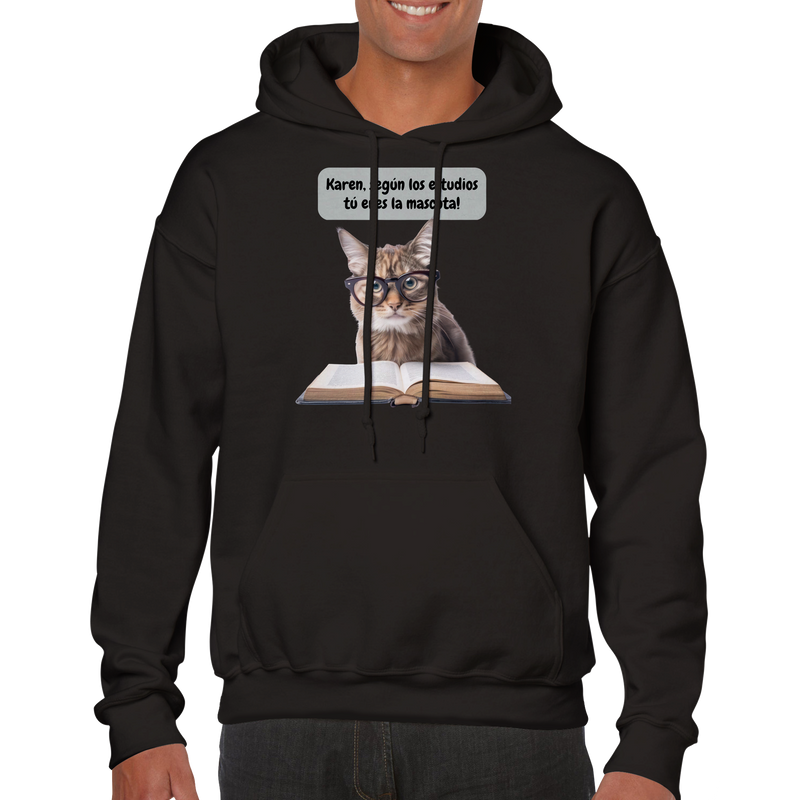 Sudadera con capucha unisex estampado de gato "Karen la mascota" Gelato