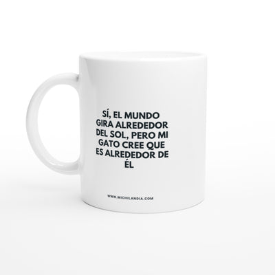 Taza Blanca con Impresión de Gato 